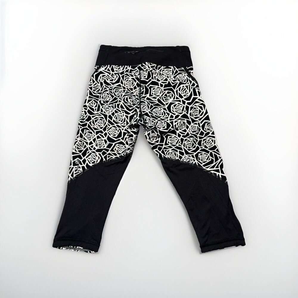 LULULEMON Pants Womens 4 Real Quick Crop Full-On Luxtreme Posey Black White